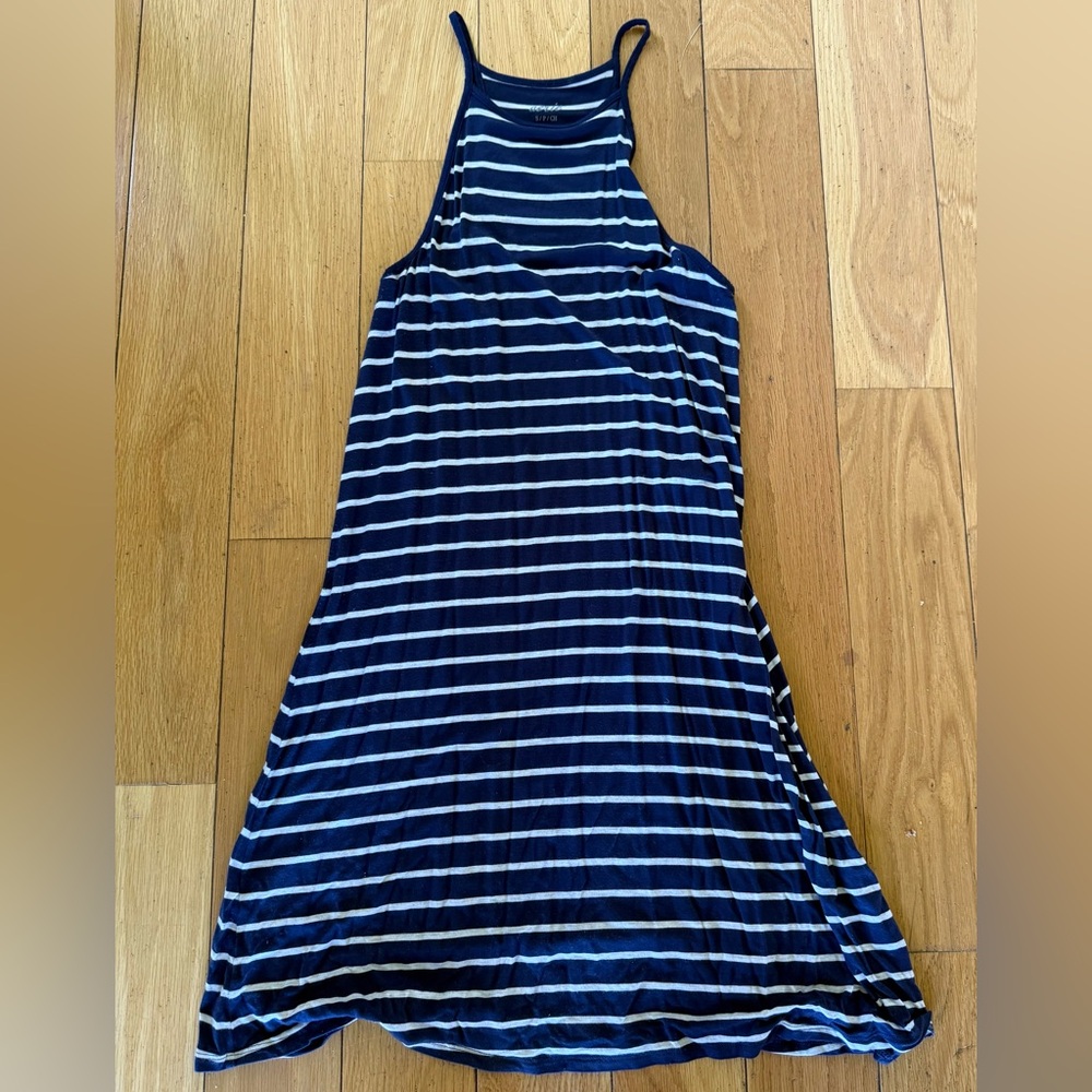 🎀3/$25🎀 aerie Navy and White Striped Sleeveless Dress size small (juniors)